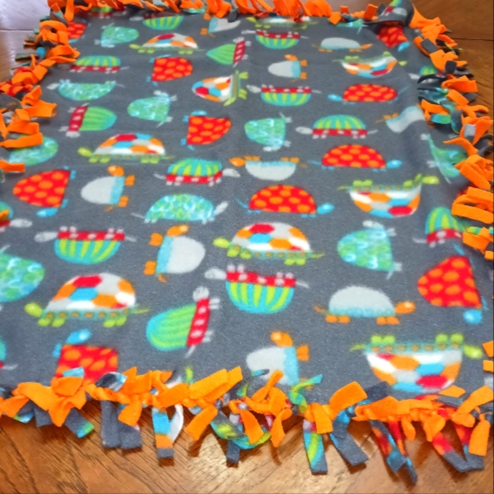 New, handmade turtle baby blanket